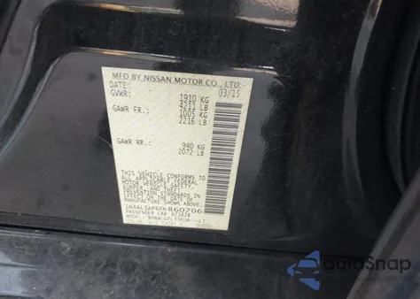 2015 Nissan Altima 2.5 S из США, поврежденный, VIN 1N4AL3AP6FN860706